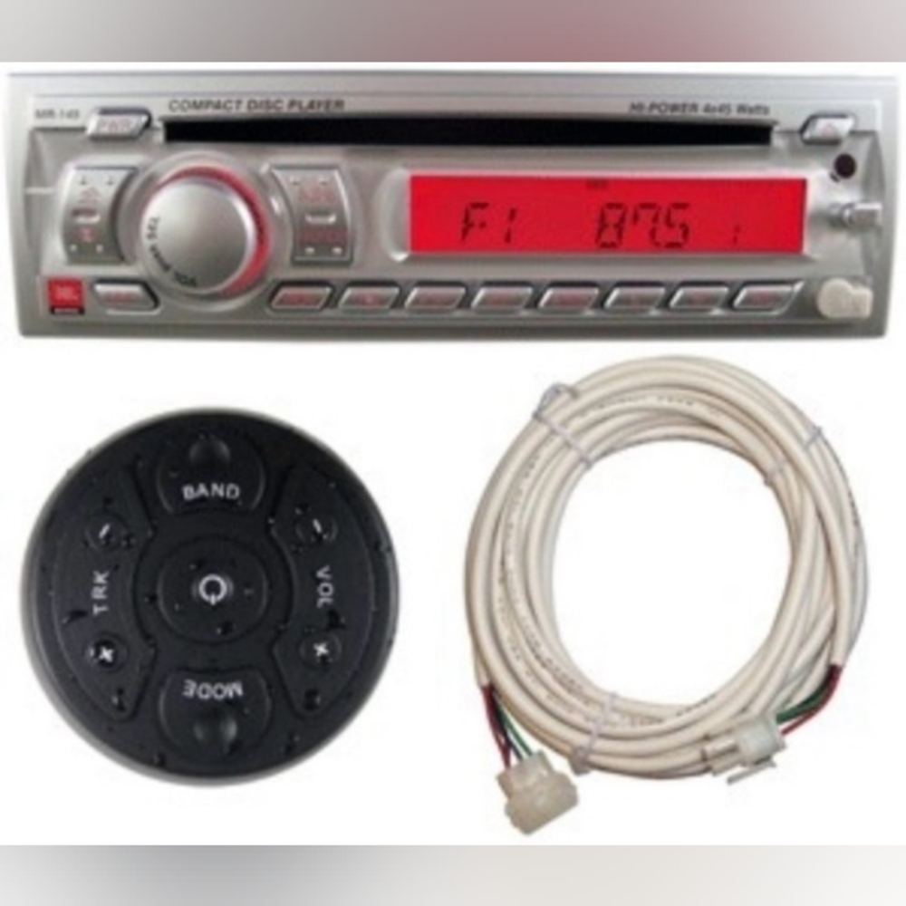☑️JBL MR145 Marine AM/FM/CD, Radio & Player- Silver and Red For A Boat!! Vintage